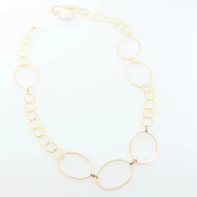 20" Forged Oval and Chain Necklace with Coin Pearl Drop
