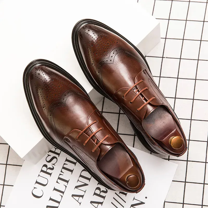 binfenxie  -2024 Spring Gentleman Oxfords Leather Shoes Luxury Goods Men Shoes Fashion Casual Pointed Toe Formal Business Male Wedding Dress