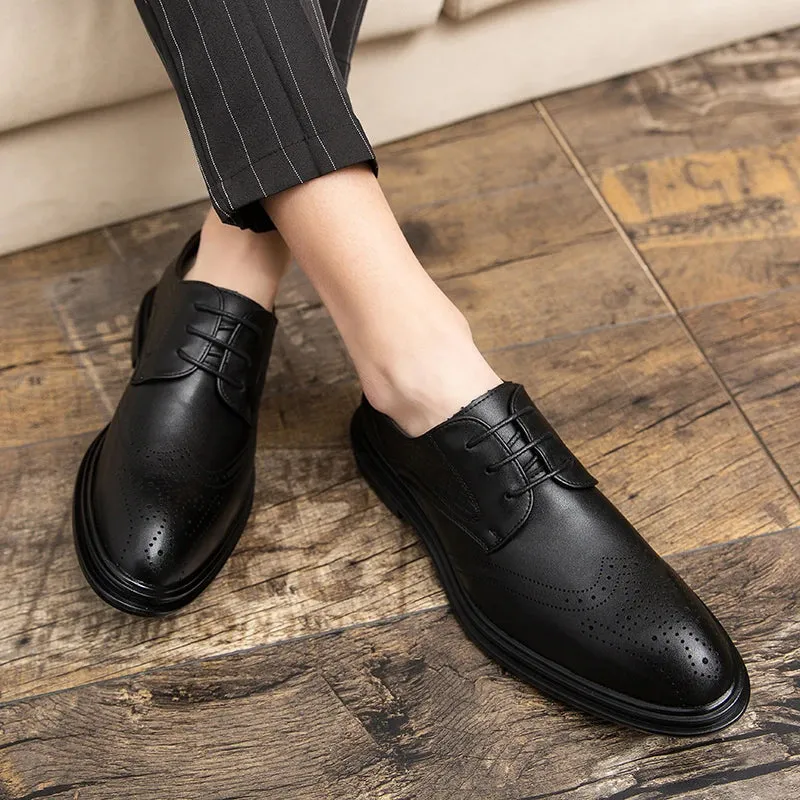 binfenxie  -2024 Spring Gentleman Oxfords Leather Shoes Luxury Goods Men Shoes Fashion Casual Pointed Toe Formal Business Male Wedding Dress
