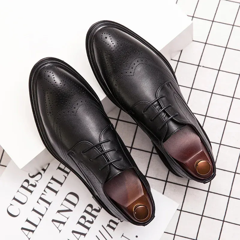 binfenxie  -2024 Spring Gentleman Oxfords Leather Shoes Luxury Goods Men Shoes Fashion Casual Pointed Toe Formal Business Male Wedding Dress