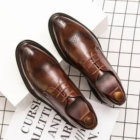 binfenxie  -2024 Spring Gentleman Oxfords Leather Shoes Luxury Goods Men Shoes Fashion Casual Pointed Toe Formal Business Male Wedding Dress
