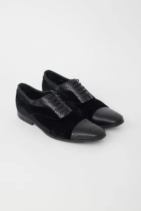 Black Leather & Velvet Oxford