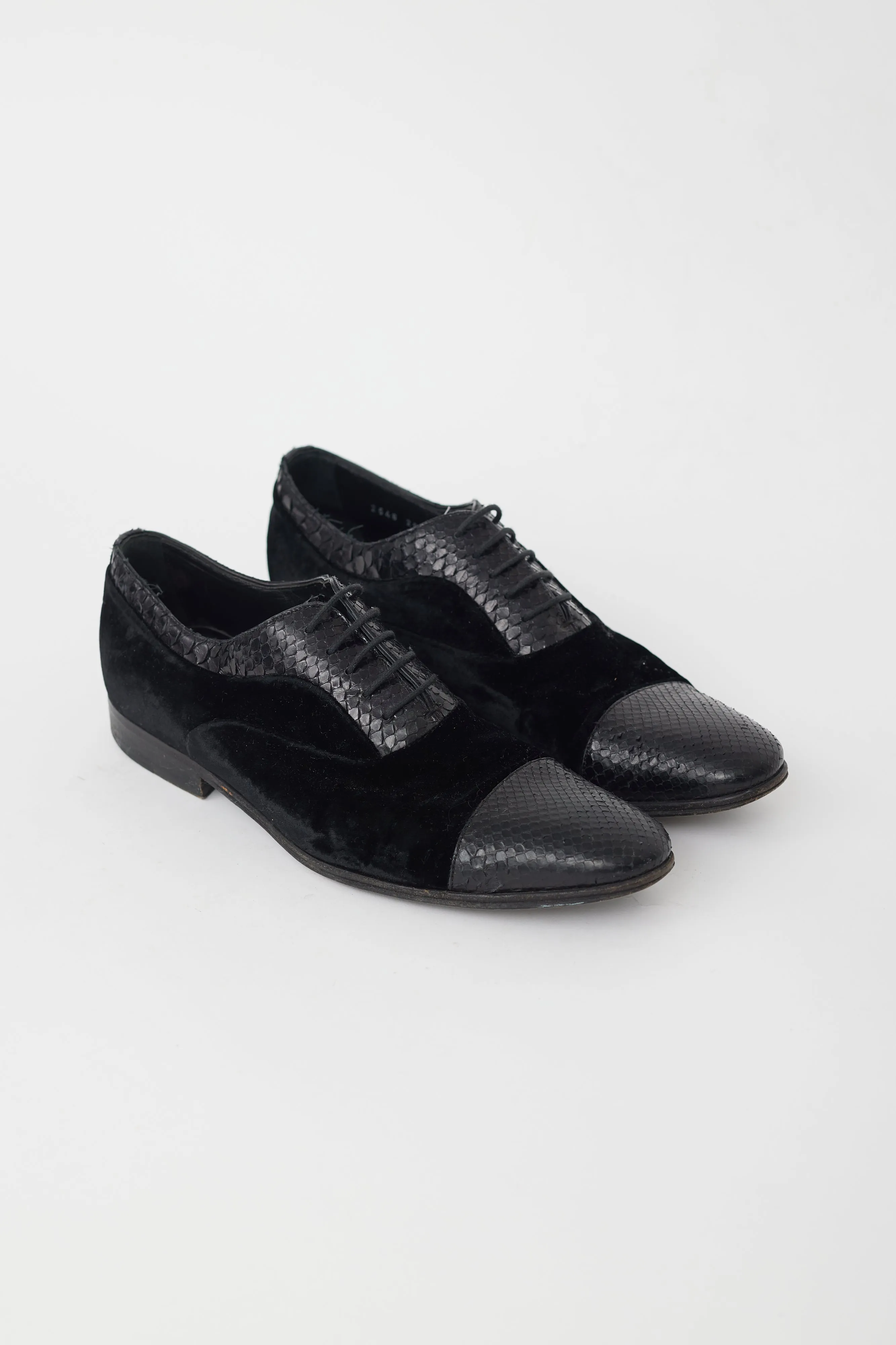 Black Leather & Velvet Oxford