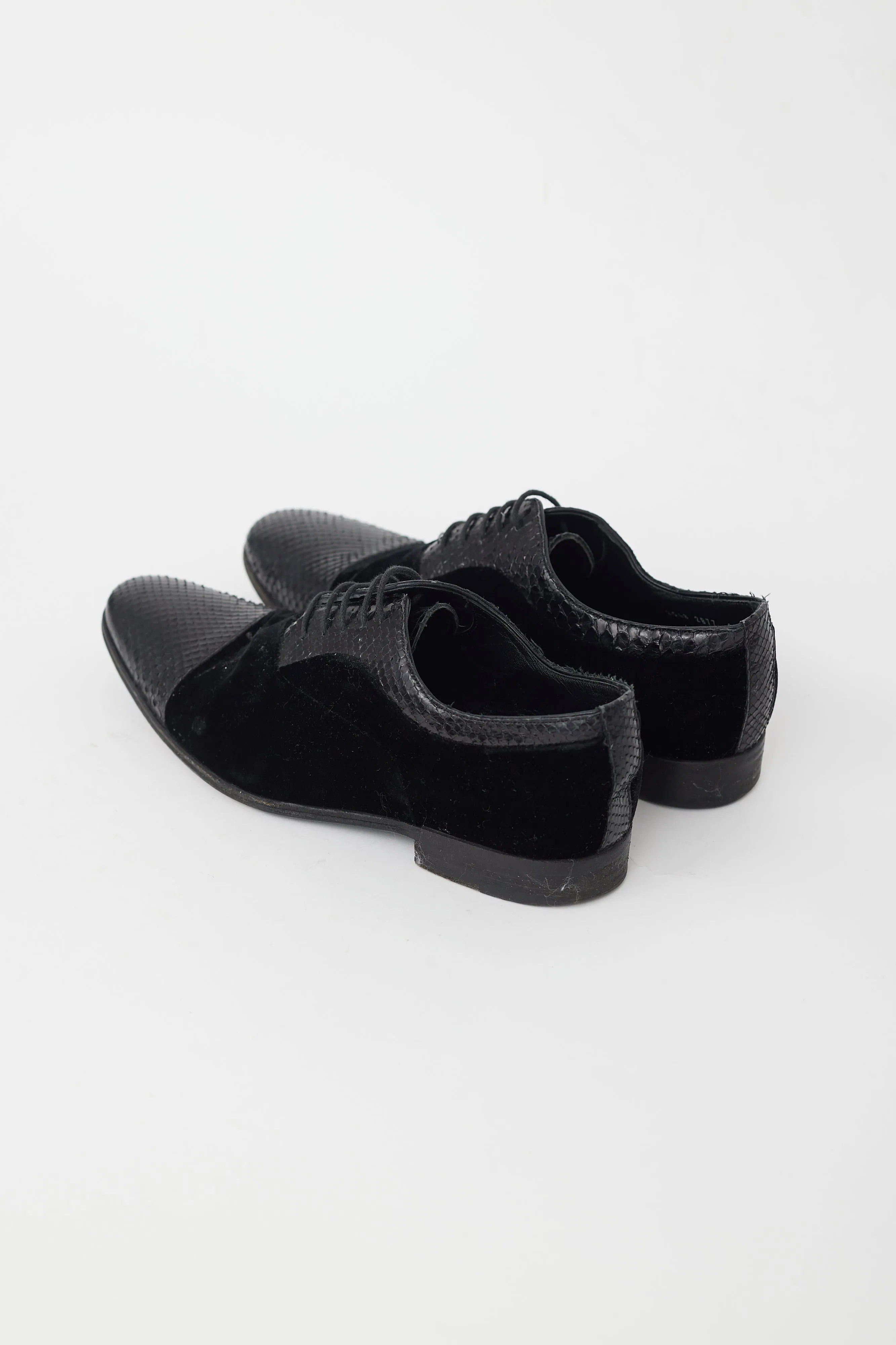 Black Leather & Velvet Oxford