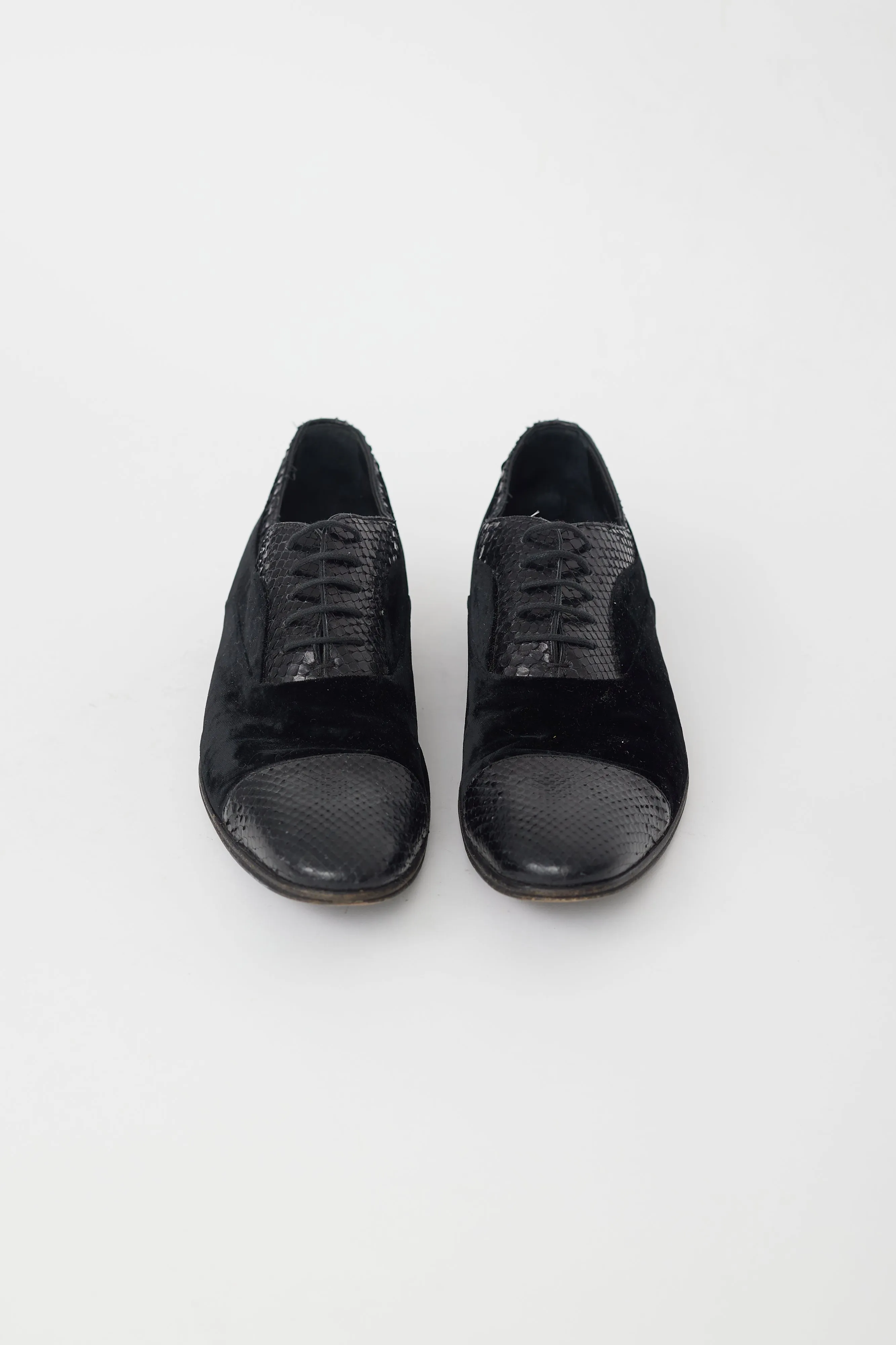 Black Leather & Velvet Oxford