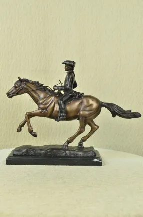 Bronze Marble Statue Soldier Warrior Military Hero Art Deco Marble Sculpture NR