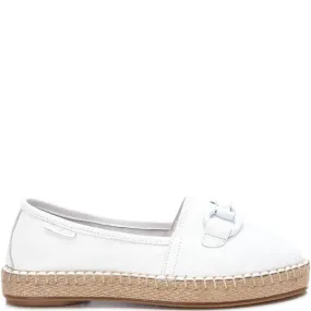 Carmela White Leather Slip On Shoes