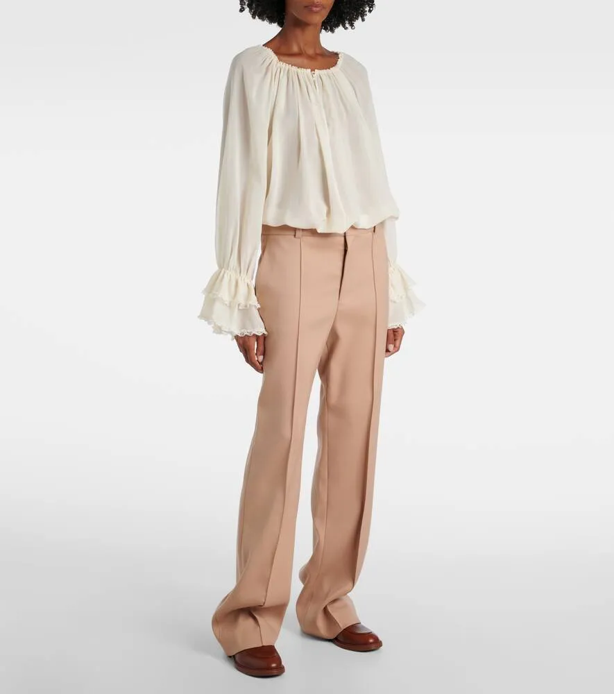 Chloe Marcie shearling-lined leather loafers