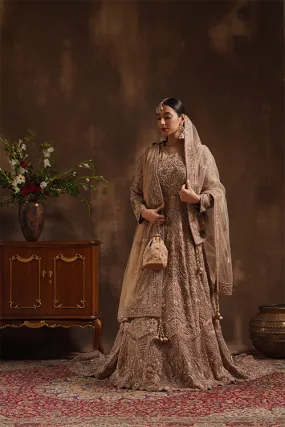 Coffee-hued Gown with Trail
