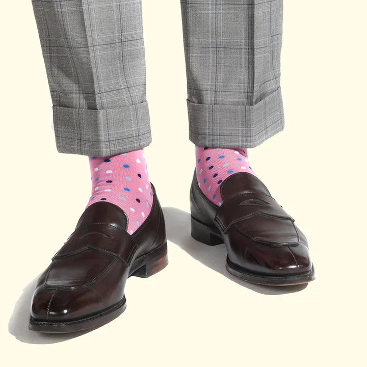 Microdot Pattern Sock in Pink