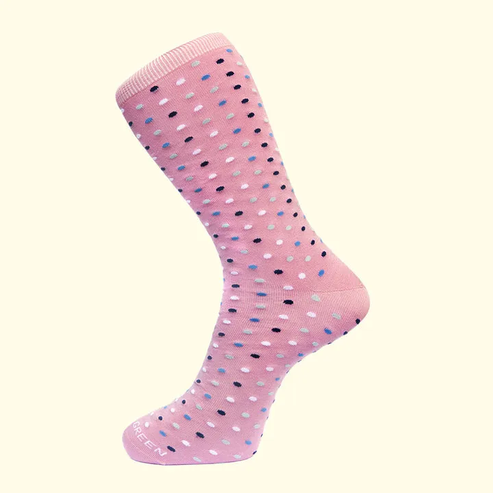Microdot Pattern Sock in Pink