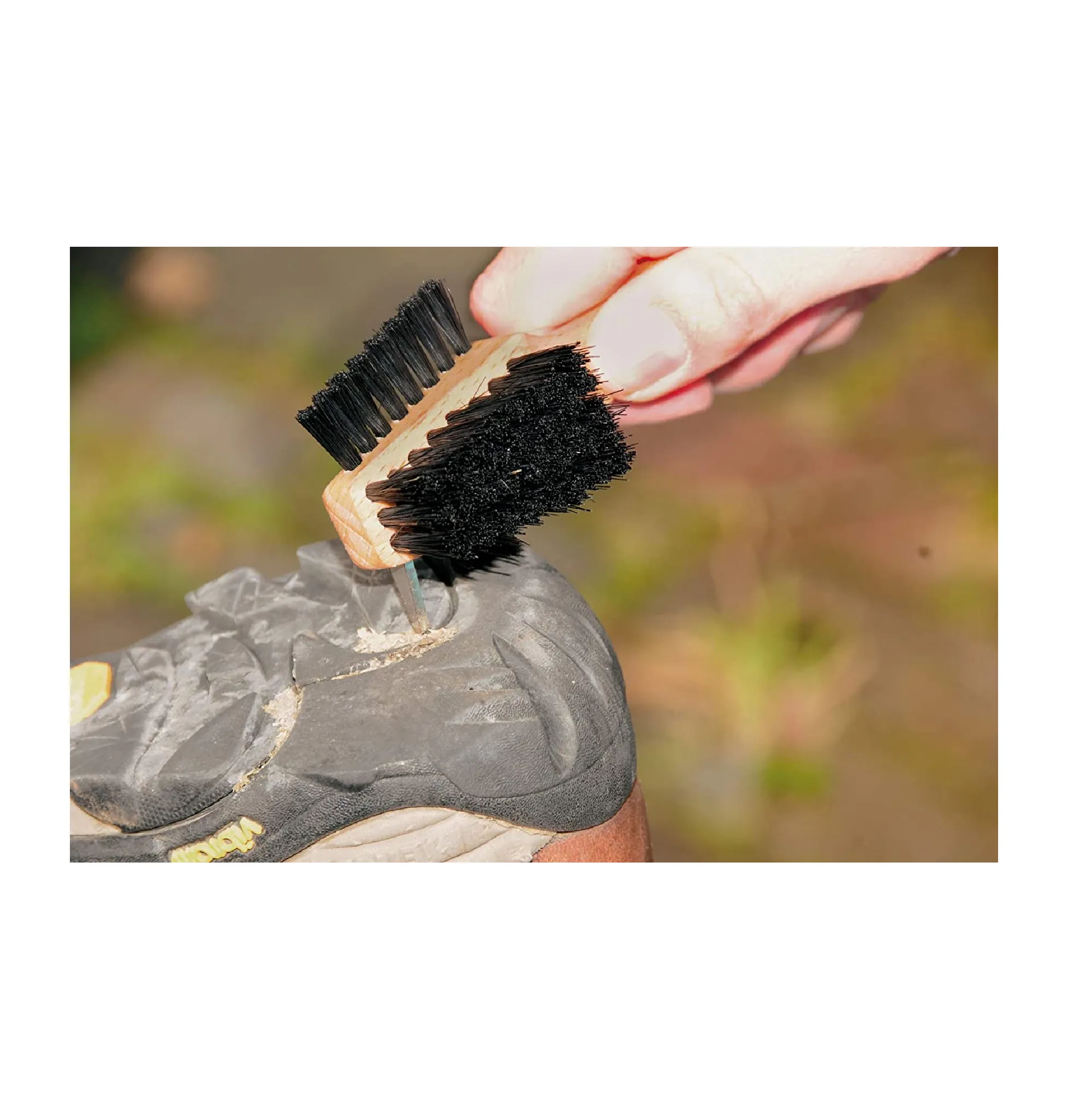 Redecker Shoe Sole Brush Durable Wild Boar Bristle Oiled Beechwood and Stainless Steel Design 3 Ways to Clean Made in Germany