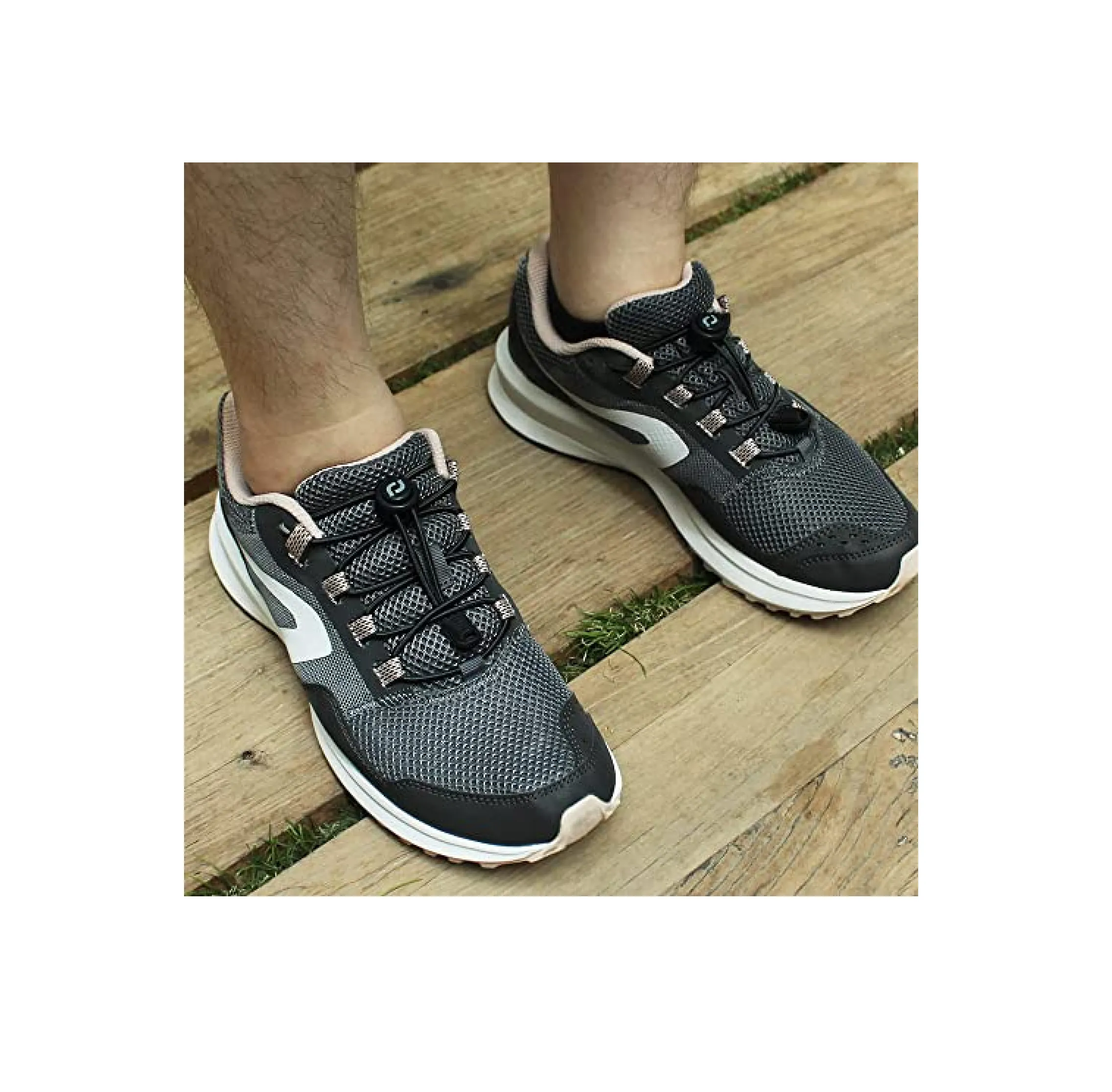 RJ-Sport Tieless Elastic Shoe Laces - Heavy Duty No Tie Shoelaces for Kids and Adult with Strong Lock and Speed Shoestrings