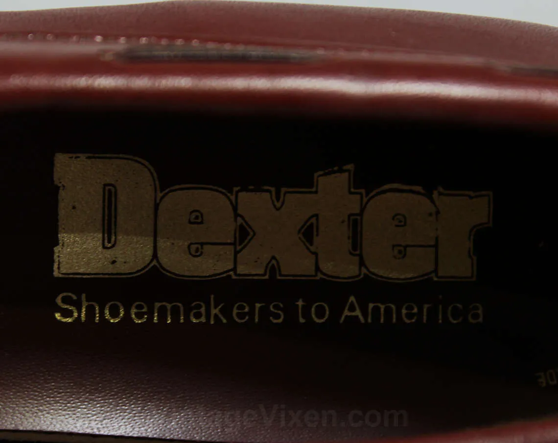 Size 10 N Leather Shoes - Beautiful Quality Pumps - Fine Oxblood Brown Leather - Woven Through Bow - Rubber Heels - Deadstock Shoe