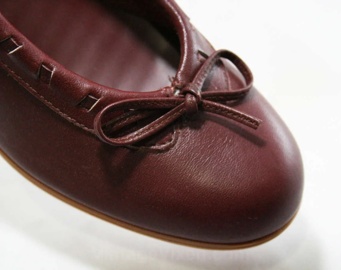 Size 7 N Leather Shoes - Dexter - High Quality Sophisticated 1980s Deadstock - Fine Oxblood Brown Leather - Stacked Wood Heel - 7N - 43607-1