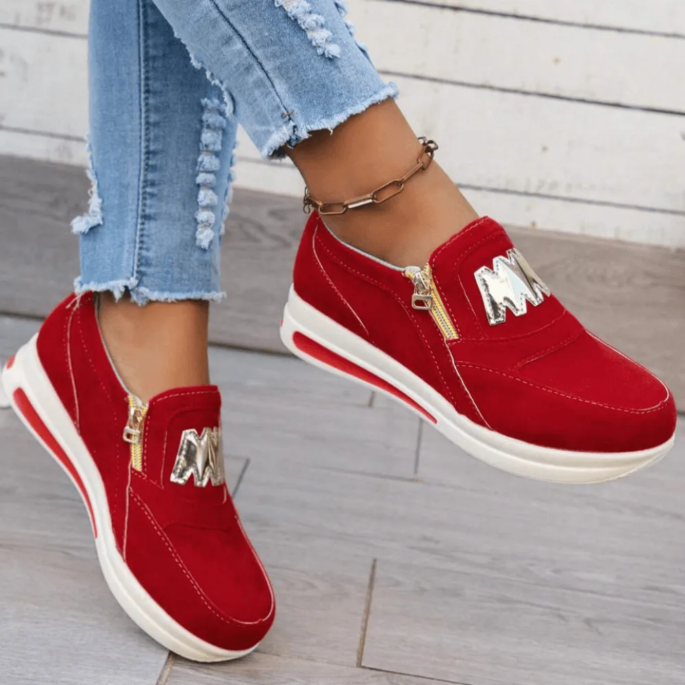ZippyWalk™ | Dames sneaker met zijrits en extra dikke, schokabsorberende zool